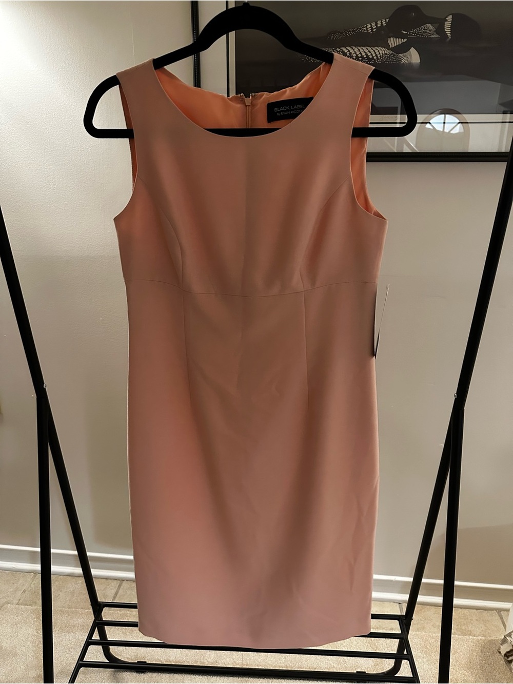 Evan Picone Peach Sleeveless Sheath Dress
